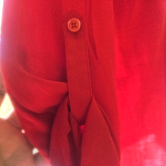 INC International Concepts Red Relaxed Button Down Shirt - Picture 6 of 7